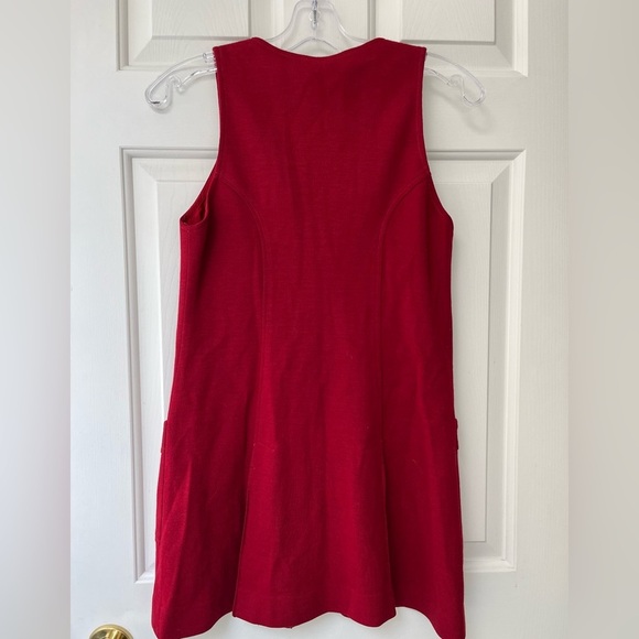 Vintage Mod Button-Front Sleeveless Shift Dress S Red - Picture 8 of 13